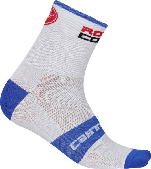 Castelli Rosso corsa 9 fietssokken wit/blauw heren 17035-157