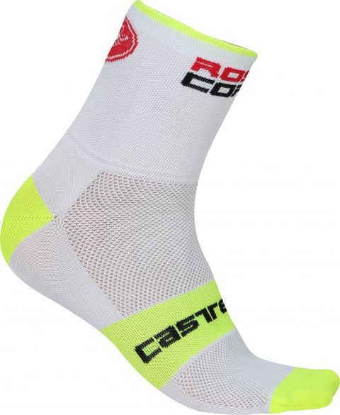 Castelli Rosso corsa 13 fietssokken wit/geel heren 17034-132