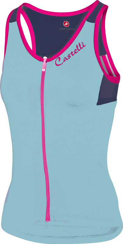 Castelli Solare top mouwloos blauw/roze dames 17064-056