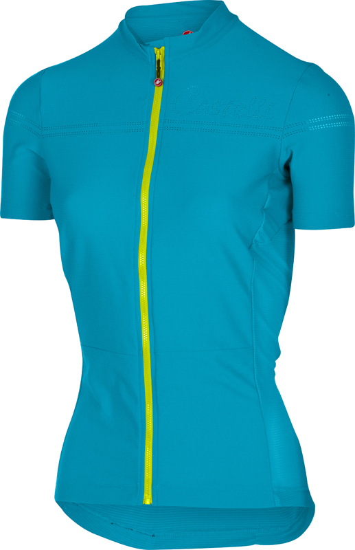 Castelli Promessa 2 fietsshirt caribbean/geel dames 17065-069