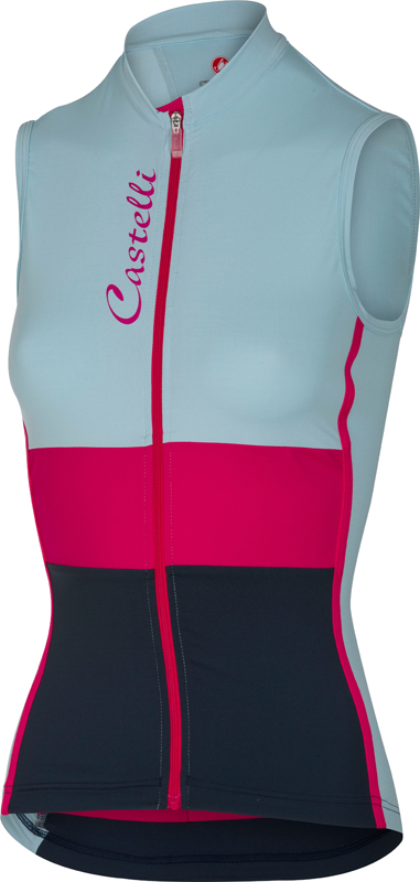 Castelli Protagonista fietsshirt mouwloos blauw/roze/navy dames 17066-056