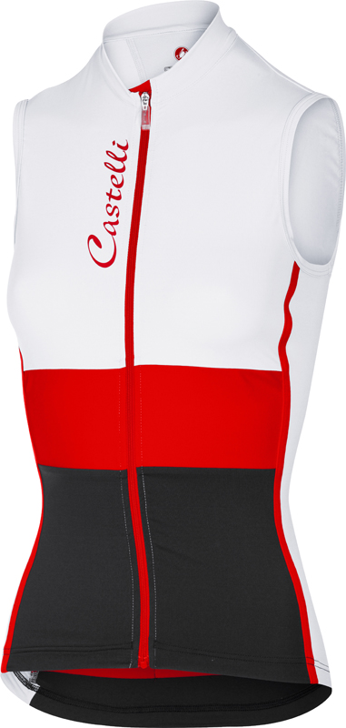 Castelli Protagonista fietsshirt mouwloos wit/rood/zwart dames 17066-123