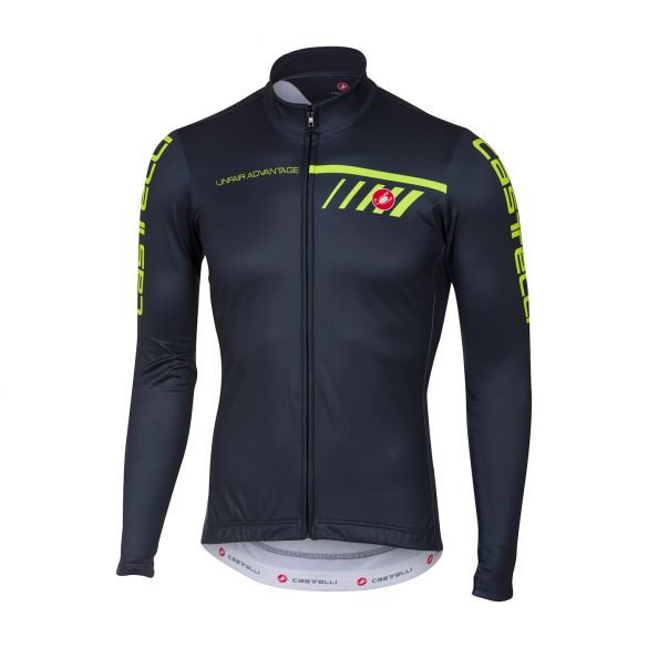 Castelli Velocissimo 2 fietsshirt lange mouw zwart/geel fluo heren 17512-853