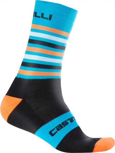 Castelli Gregge 15 fietssokken zwart/blauw/oranje heren 17560-361