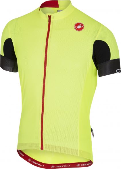 Castelli Aero race 4.1 solid FZ fietsshirt fluo geel heren 18004-032