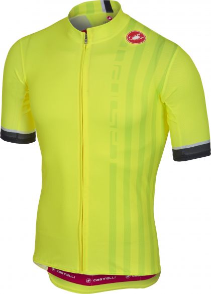 Castelli Podio doppio fietsshirt fluo geel heren 18006-032