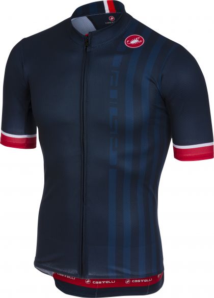 Castelli Podio doppio fietsshirt donker blauw heren 18006-041