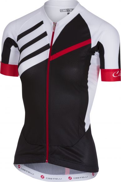 Castelli Aero race W jersey FZ fietsshirt zwart/wit dames 18036-101
