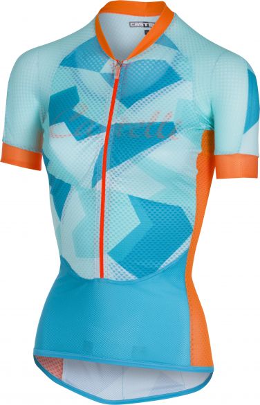 Castelli Climber's W jersey fietsshirt blauw/oranje dames 18037-086