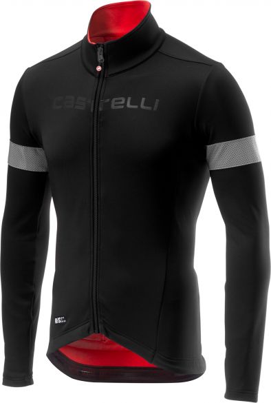 Castelli Nelmezzo ros lange mouw fietsshirt zwart/rood heren 18510-010-VRR