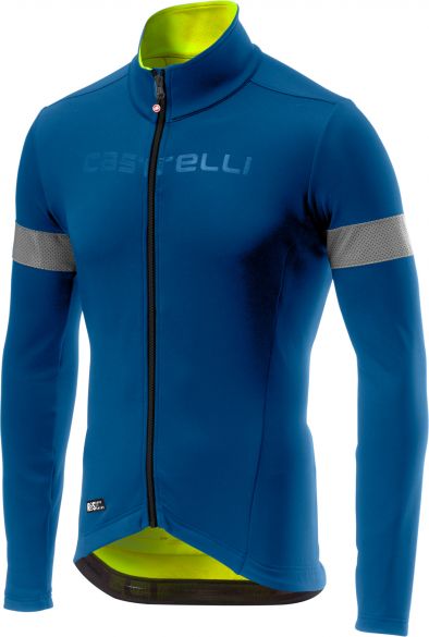 Castelli Nelmezzo ros lange mouw fietsshirt blauw/geel heren 18510-087