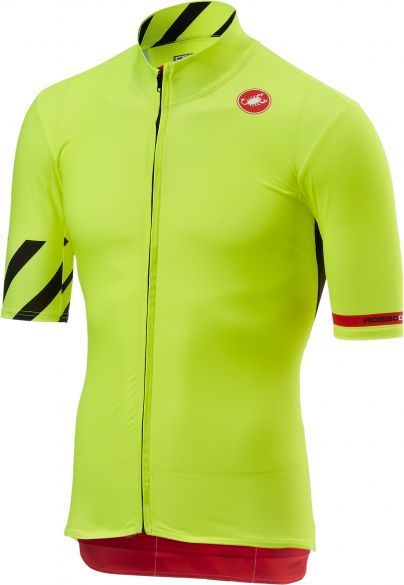 Castelli Mid weight korte mouw fietsshirt fluo geel heren 18513-032
