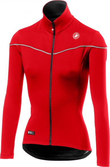 Castelli Nelmezzo ros W lange mouw fietsshirt rood dames 18544-023