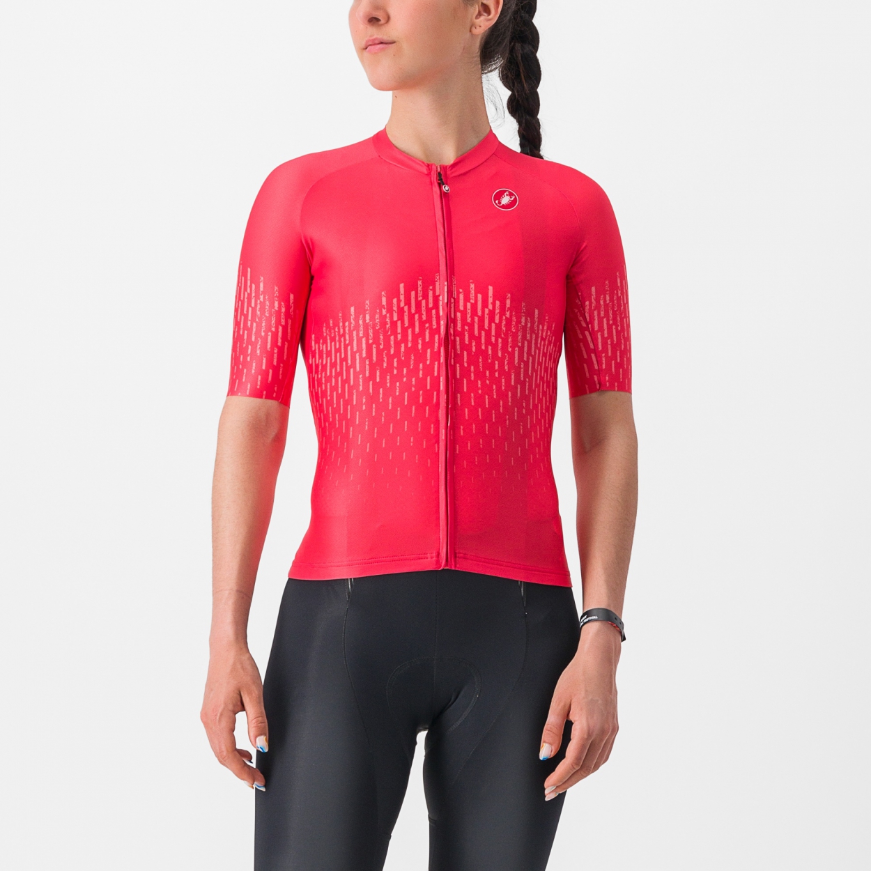 Castelli Aero Pro fietsshirt korte mouw roze dames XL