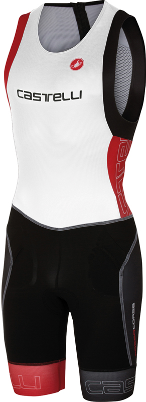Castelli Free tri itu suit mouwloos heren wit/rood 16072-123 16072-123