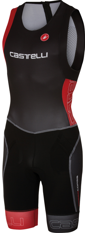 Castelli Free tri itu suit mouwloos heren zwart/rood 16072-231 16072-231