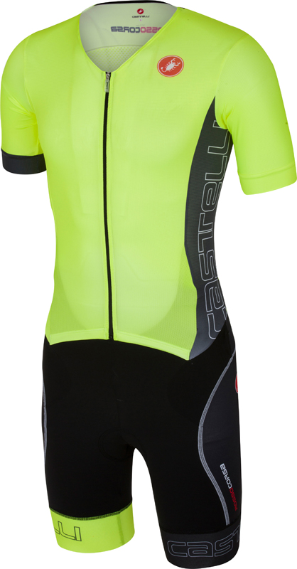 Castelli Free sanremo tri suit korte mouw geel/antraciet heren 16073-032