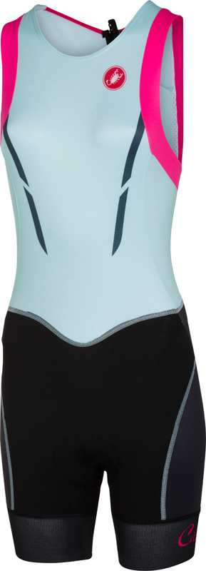 Castelli Free W tri itu suit mouwloos zwart/blauw/roze dames 16079-056