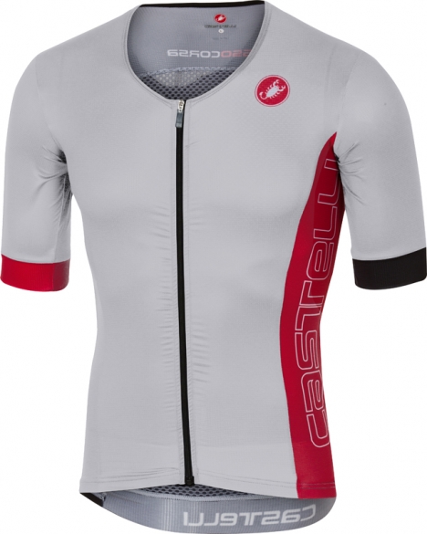 Castelli Free speed race jersey tri top wit/rood heren 17096-123