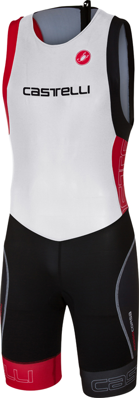 Castelli Short distance tri suit mouwloos wit/rood heren 17097-123
