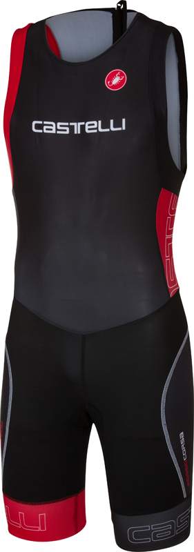 Castelli Short distance tri suit mouwloos zwart/rood heren 17097-231
