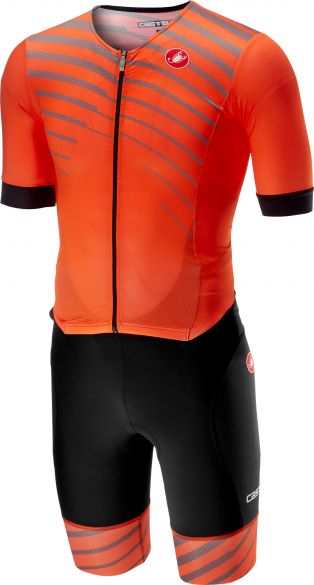 Castelli Free sanremo trisuit korte mouwen zwart/oranje heren 18109-034