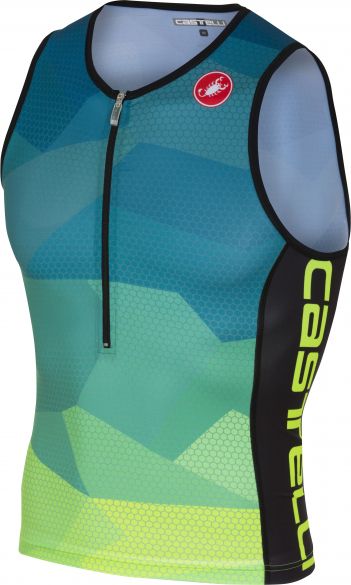 Castelli Core 2 tri top blauw/fluo geel heren 18112-933