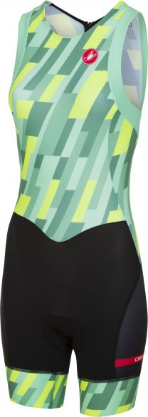 Castelli Free W tri ITU suit rits achterzijde mouwloos mint/geel/zwart dames 18119-060-VRR