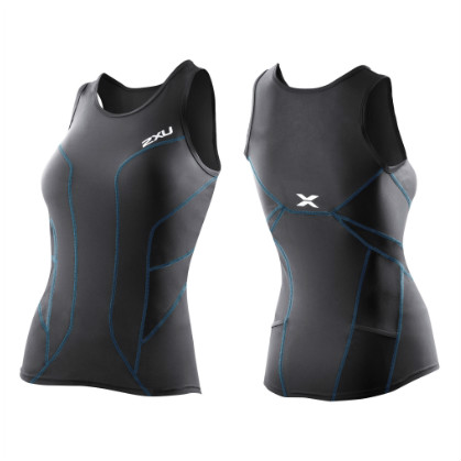 2XU G:2 Long Distance Tri Singlet dames 2014 WT2691a Black/Ultramarine blue 2XUWT2691ABLBL