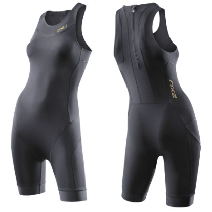 2XU Swim skin (zwem) trisuit dames backzip 2014 WT2694d BLK/BLK 2XUWT2694DBLK