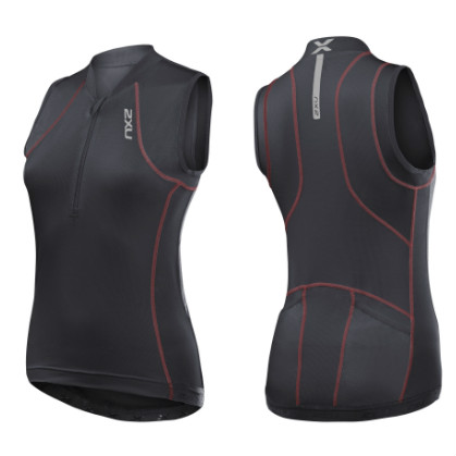 2XU multi-sport tri singlet dames 2014 WT2714a Black/Neon red 2XUWT2714ABLRE