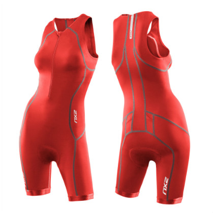 2XU Active tri suit dames 2014 WT2718d Neon red 2XUMT2718DNERE