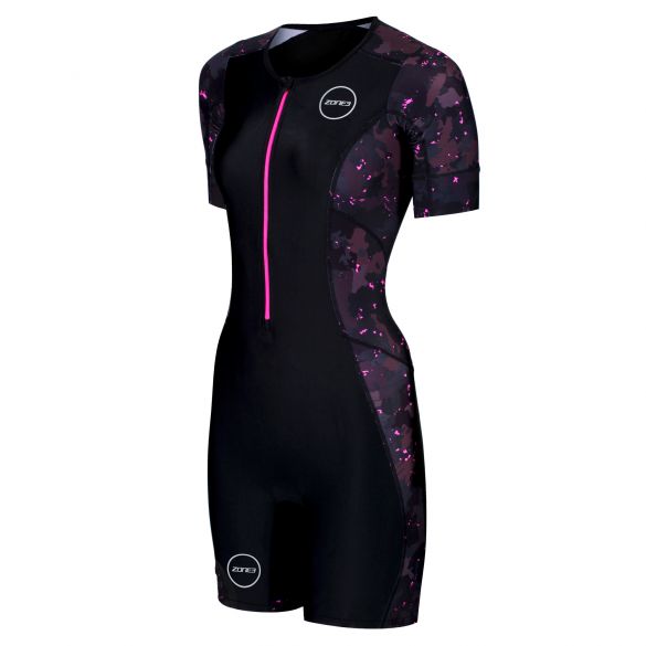 Zone3 Activate plus korte mouw trisuit Stealth camo dames TS19WACPP114