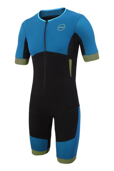 Zone3 Aeroforce korte mouw trisuit blauw/zwart heren TS18MAFS101