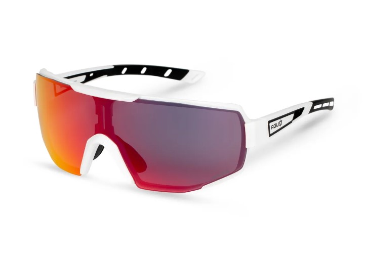 AGU Bold Anti Fog fietsbril wit met rode lens 40514000-405133