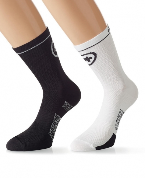 Assos MilleSock Evo7 Fietssokken 2-pack wit zwart 136064957
