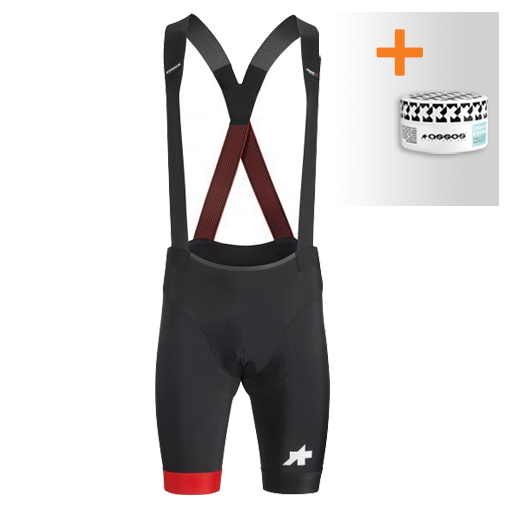Assos S9 Equipe RS bibshort zwart/rood heren 11.10.190.47