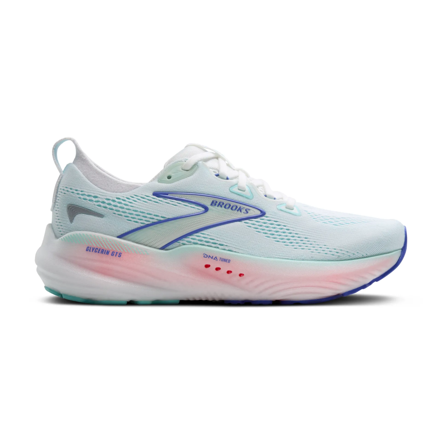 Brooks Glycerin GTS 22 hardloopschoenen white/limpet shell/amparo blue dames 120435b110