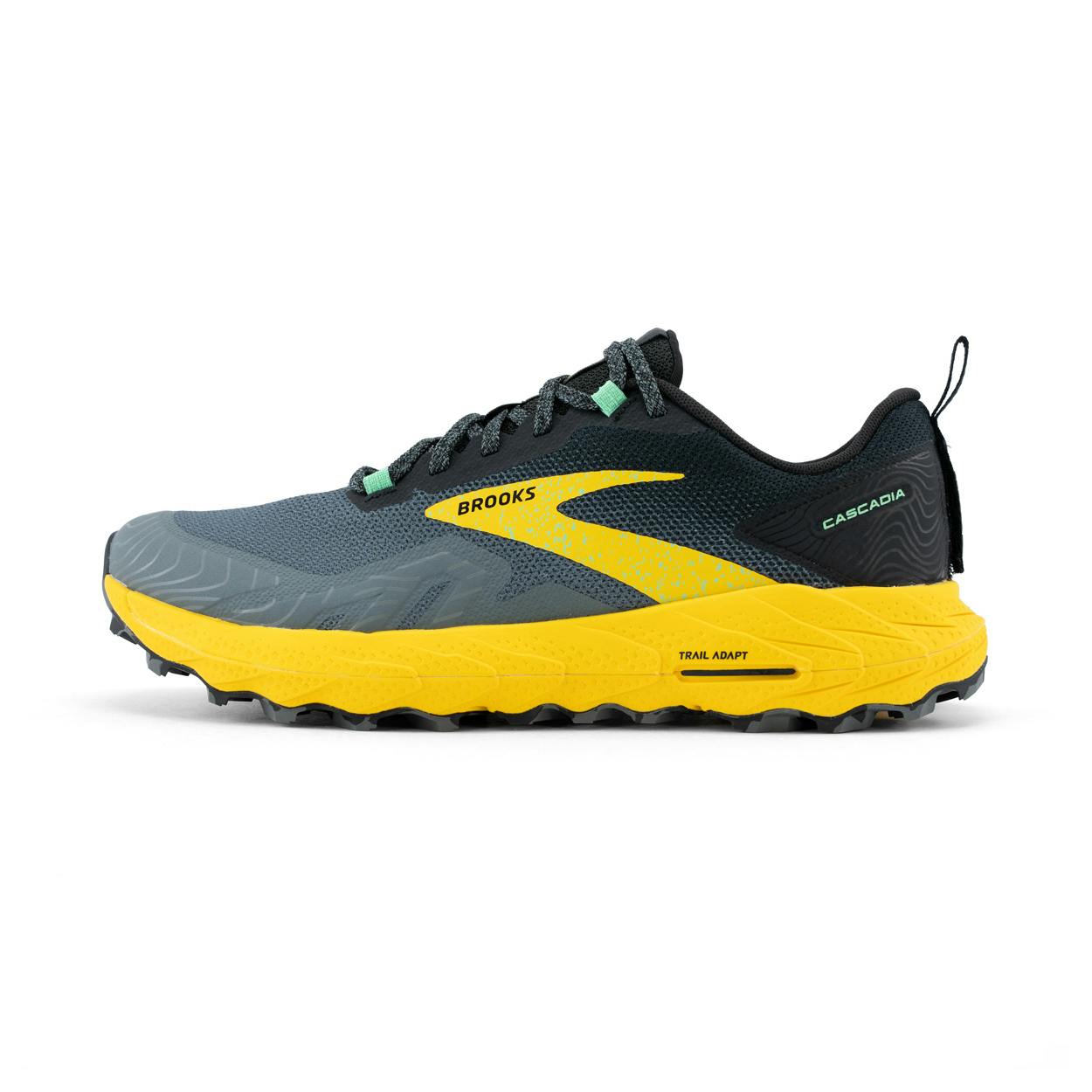 Brooks Cascadia 17 Trail hardloopschoenen grijs/geel heren 110403B333