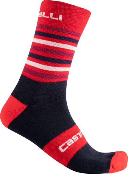 Castelli Gregge 15 fietssokken rood/blauw heren 17560-023