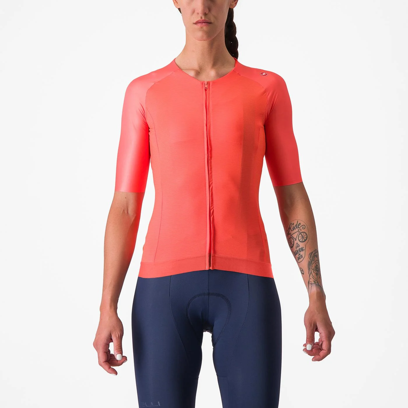 Castelli Aero Pro 7.0 fietsshirt korte mouw roze dames S