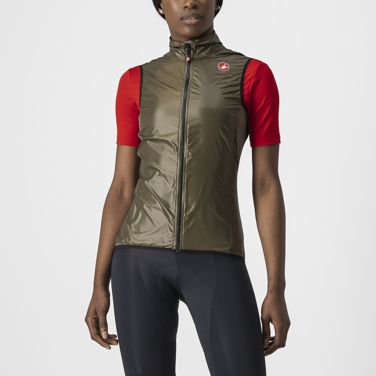 Castelli Aria fietsvest mouwloos bruin dames S