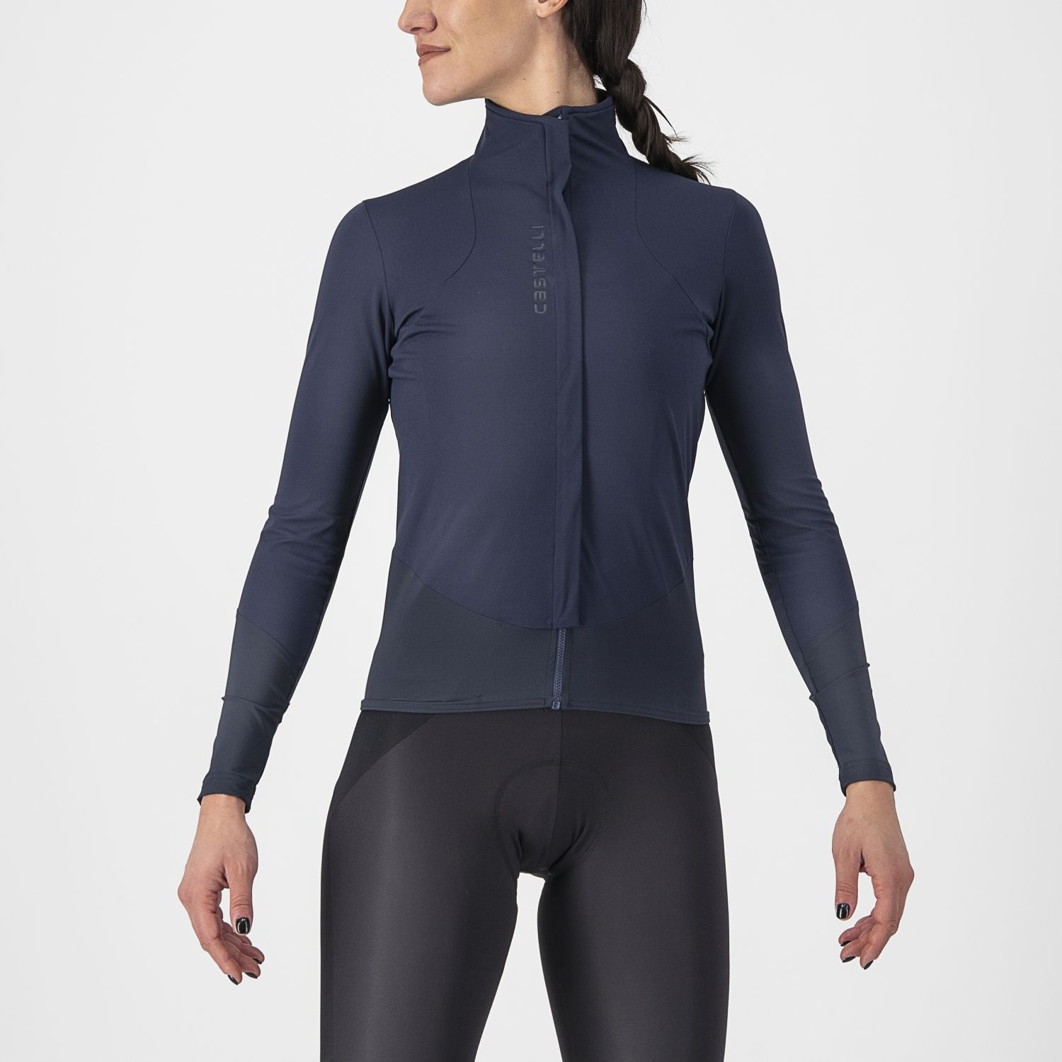 Castelli Beta RoS fietsjack lange mouw blauw dames S