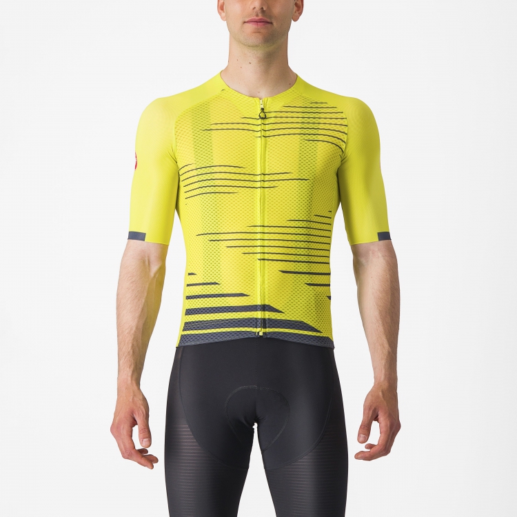 Castelli Climber's 4.0 korte mouw fietsshirt geel/zwart heren S