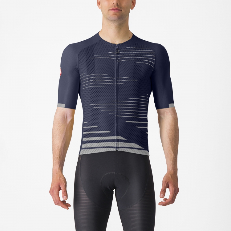 Castelli Climber's 4.0 korte mouw fietsshirt blauw/grijs heren L