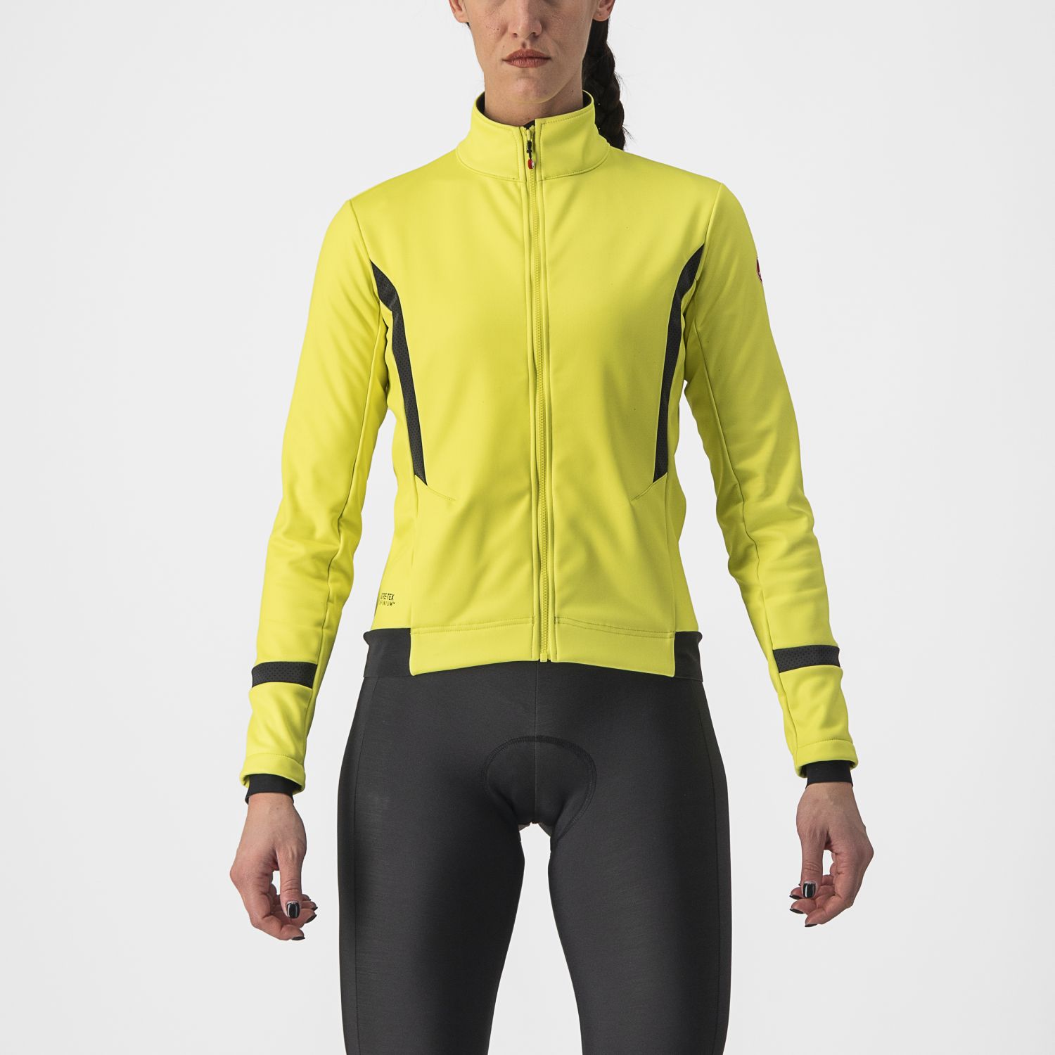 Castelli Dinamica 2 fietsjack lange mouw geel dames M