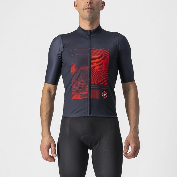Castelli 13 screen fietsshirt korte mouw blauw heren L