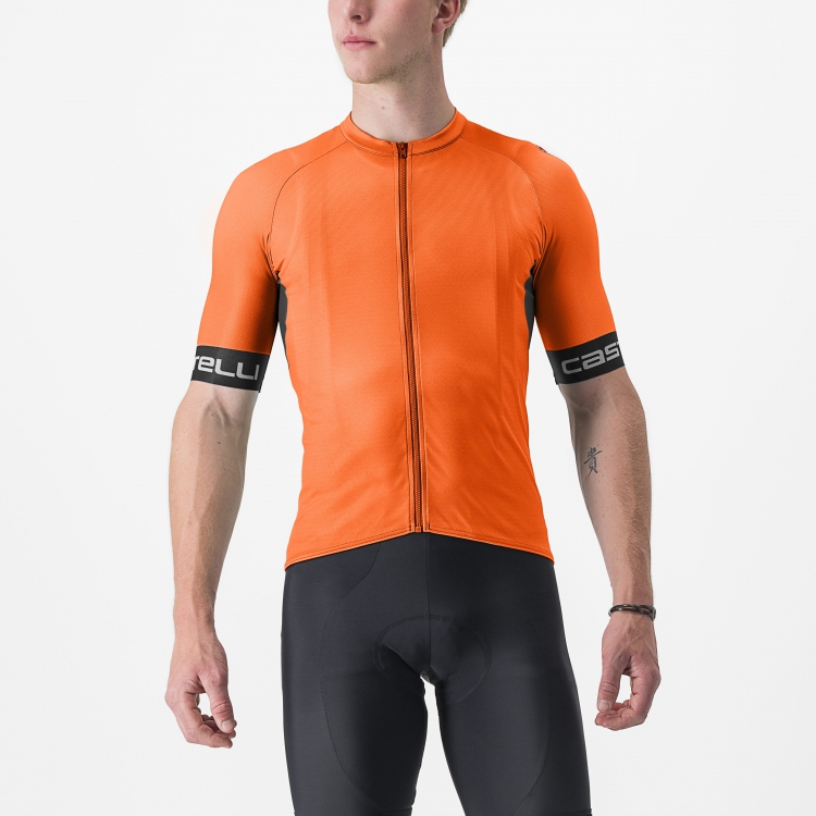 Castelli Entrata VI korte mouw fietsshirt oranje/grijs heren