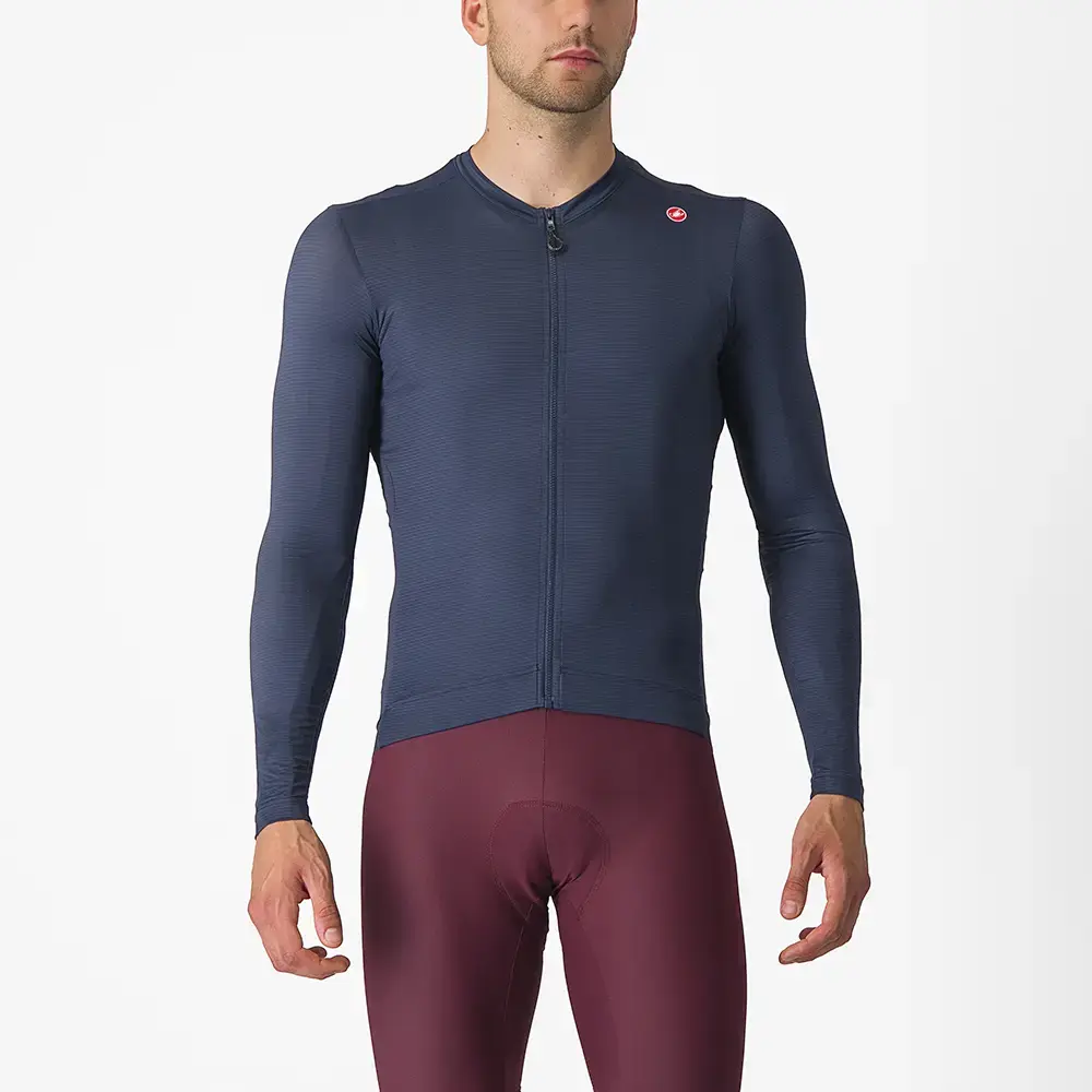Castelli Espresso fietsshirt lange mouw belgisch blauw heren XL