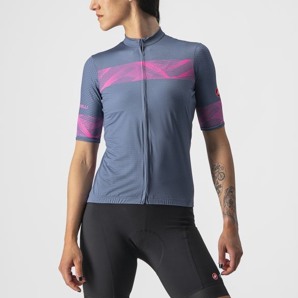 Castelli Fenice fietsshirt korte mouw blauw dames S